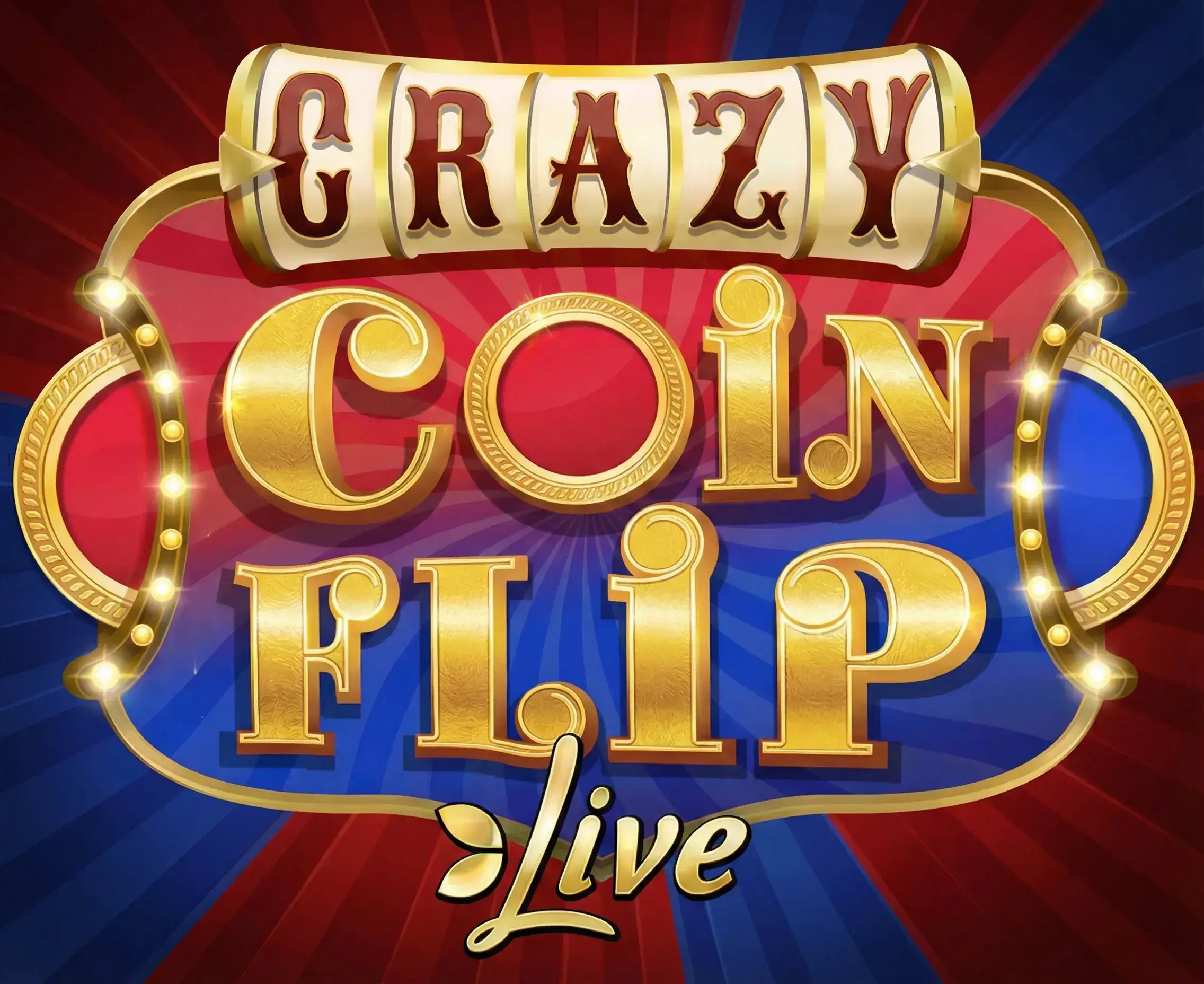 Logo för Coin Flip Crazy Time - rött och blått mynt